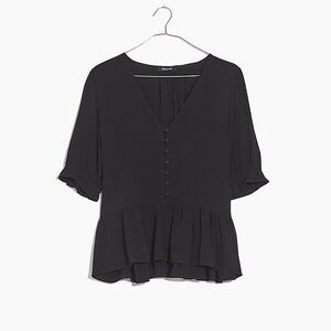 NWOT Madewell Courtyard Ruffle-Hem Top 🖤